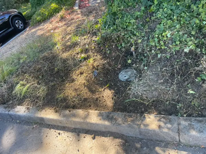 Sprinkler valve box installed at grade after a commercial irrigation replacement in Mountain View